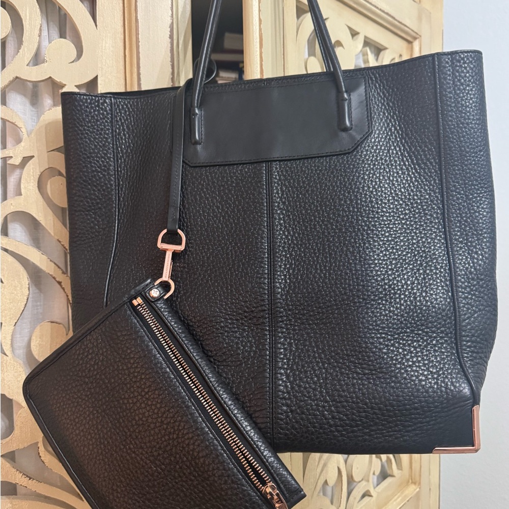 Alexander Wang Black Leather Tote with pouch